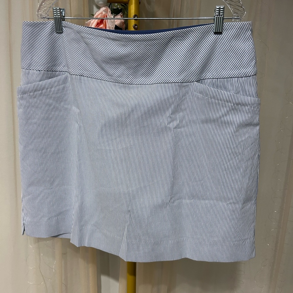 Striped Mini Skort - Blue and White